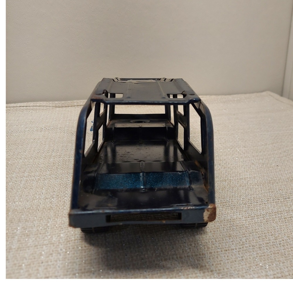 Vintage Tonka Pressed Steel Otto's Transport Car Hauler Trailer Blue 13 Inch - Picture 4 of 12